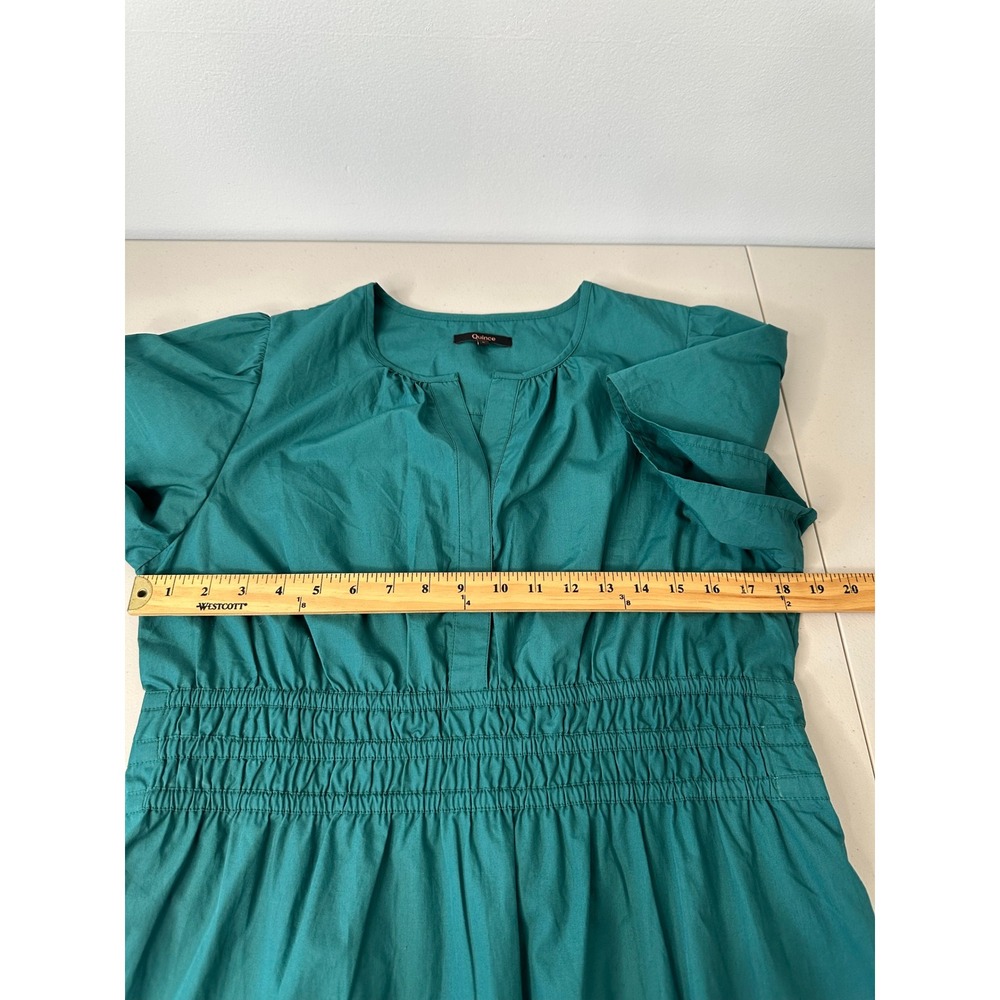 Quince Organic Cotton Tiered Maxi Dress Womens L Garden Green Smocked Waist - Picture 7 of 12